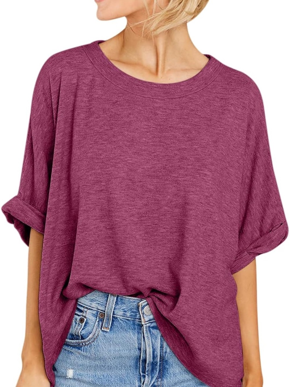 Women Oversized T-Shirt Summer Casual Short Sleeve Loose Tee Tops